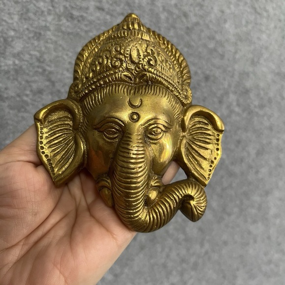 Beautiful Lord Ganesha Face Statue Wall Hanging Christmas Gift Home Decor Art - Picture 5 of 13